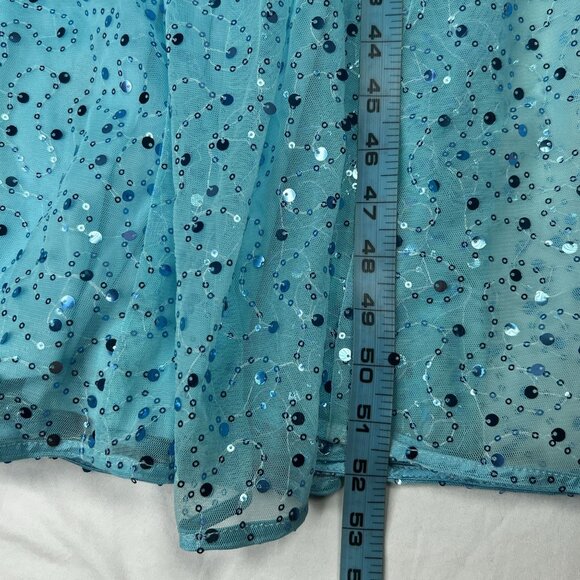 NWT Lulus Radiant Reflection Light Blue Sequin Tulle Strapless Maxi Dress Blue L - Picture 9 of 13